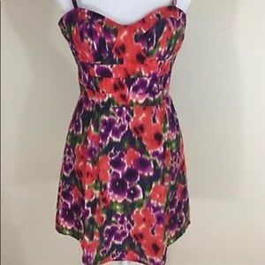 BEBE Silk Cocktail Dress Multicolored M